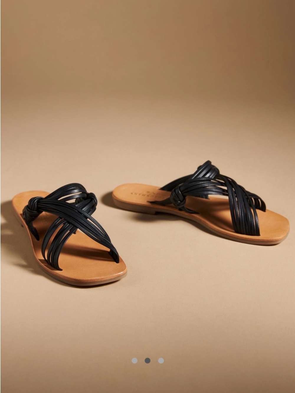 Anthropologie Black Knotted Sandals